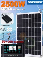 25 Watts Solar Panel Kit 100A 12V Battery Charger with Controller Caravan Boat