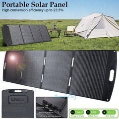 LINEBA 100W 200W Solar Panel Kit 12V Foldable Portable Suitcase Mono Camping RV