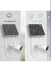 2 Pack Solar Panels 5v 5 Watts Solar Panels for Wireless Outdoor Cameras White
