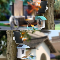 Solar Panel Charger for Bird Feeder Camera, Type-C Plug, 9.8Ft Long Cable, Water