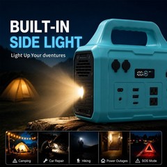 Blue Portable Solar Generator 1024Wh 1000W Off-Grid Outdoor Emergency Power Bank