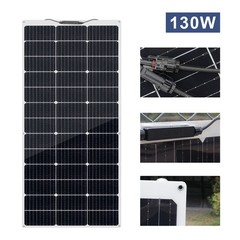 130W Solar Panel Flexible Monocrystalline PV Charging For RV Boat 1140*530*2.5mm