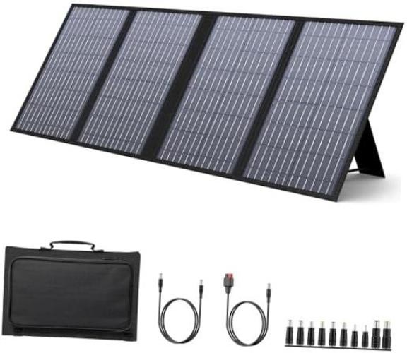 60W Foldable Solar Panel for 100W~350W Portable Power Station | 18V Black/Gray