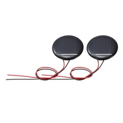 2Pcs 0.5V 0.07W 140mA Round Mini Solar Panels with Cable