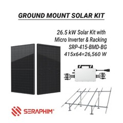 26.5 kW Ground Mount Solar Panel Kit – DIY Install Microinverters Racking System