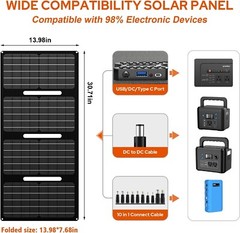 Open Box 146Wh 200W Portable Power Station Solar Generator with 40W Solar Panel