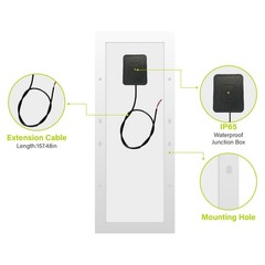 Newpowa 15 Watt 12 Volt 10BB Small Solar Panel Mono High Efficiency