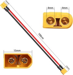 XT60 Extension Cable 12AWG 30A Male to Female RC Battery Power Cord 1M