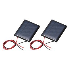 2Pcs 2V 0.12W 60mA Mini Solar Panels with Cable