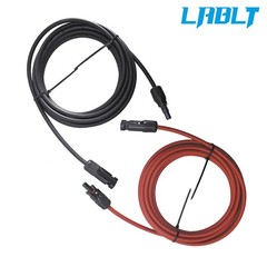 LABLT 10 AWG 15 FT Solar Panel Extension Cable Wire Connector Black + Red