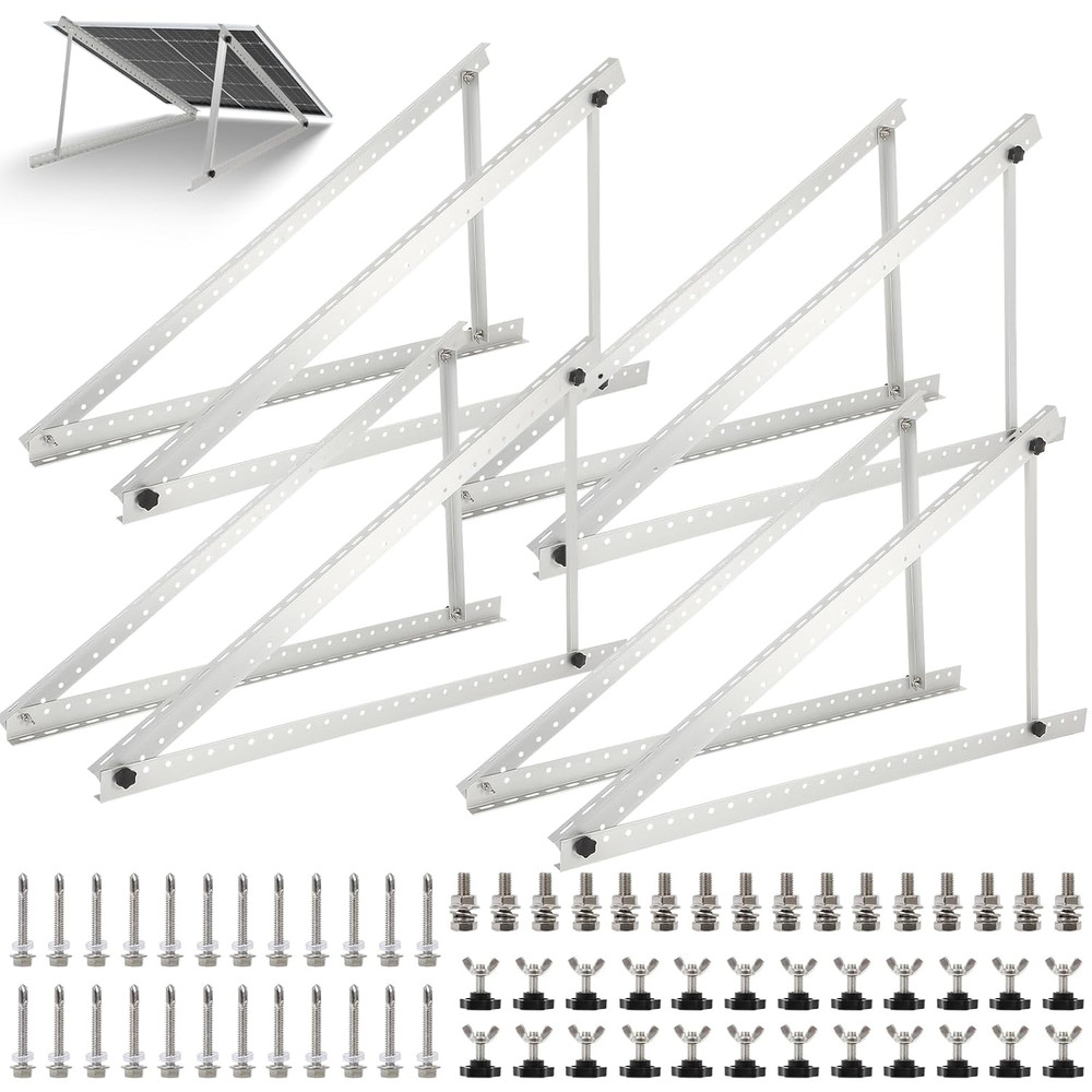 4 Sets 45Inch Solar Panel Mounting Brackets, 0 to 90° Adjustable Solar Panel Mou