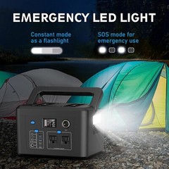 Powkey 600W 296Wh Portable Power Station, 2 Pure Sine Wave AC Outlets