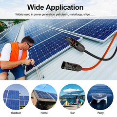 10 AWG Solar Panel Extension Cable PV Wire Solar Connector Pair Black & Red 6mm²