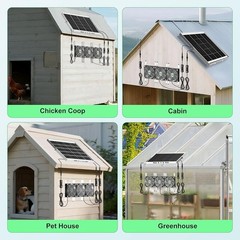 Solar Powered Exhaust Fan Greenhouse Chicken Coop Goat Shed Waterproof Durable