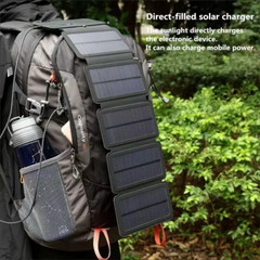 Outdoor Solar Panel Charger Foldable Camping Hiking Backpacking Travel Power Sma