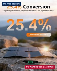 ELECAENTA 25W HPBC Solar Panel, 25.4% Conversion, Only 0.9 lbs, Pocket Size Ultr