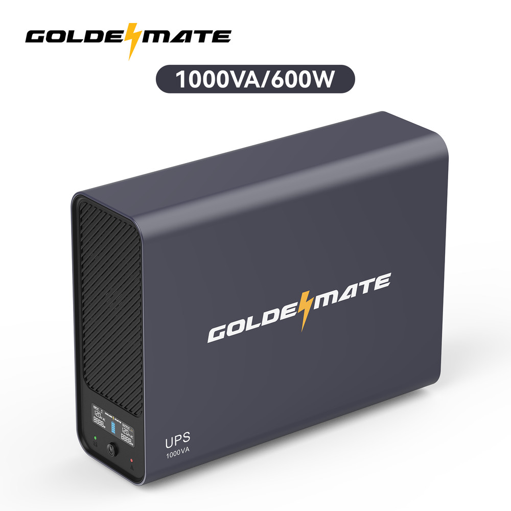 Goldenmate 1000VA 600W LiFePO4 UPS Pure Sine Wave Battery Backup （Communication）