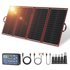 DOKIO 300W Foldable Solar Panel Kit for 12V Batteries & Power Stations, 15.2l…