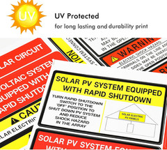48 Pack PV Solar System Install Label KitPhotovoltaic Safety StickersNec 2020