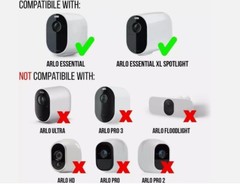 Solar Power Panel for Arlo Essential Camera Weatherproof Outdoor 2 Pack – Black