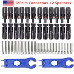 24/12PCS Solar Panel Cable Wire Connectors Crimper PV Crimping Pliers Tools Set
