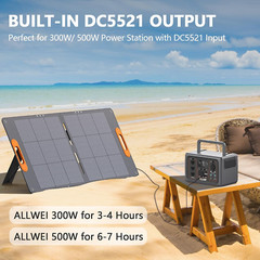 100W Portable Solar Panel for 300/500 Power Station Solar Generator, 18V Solar B