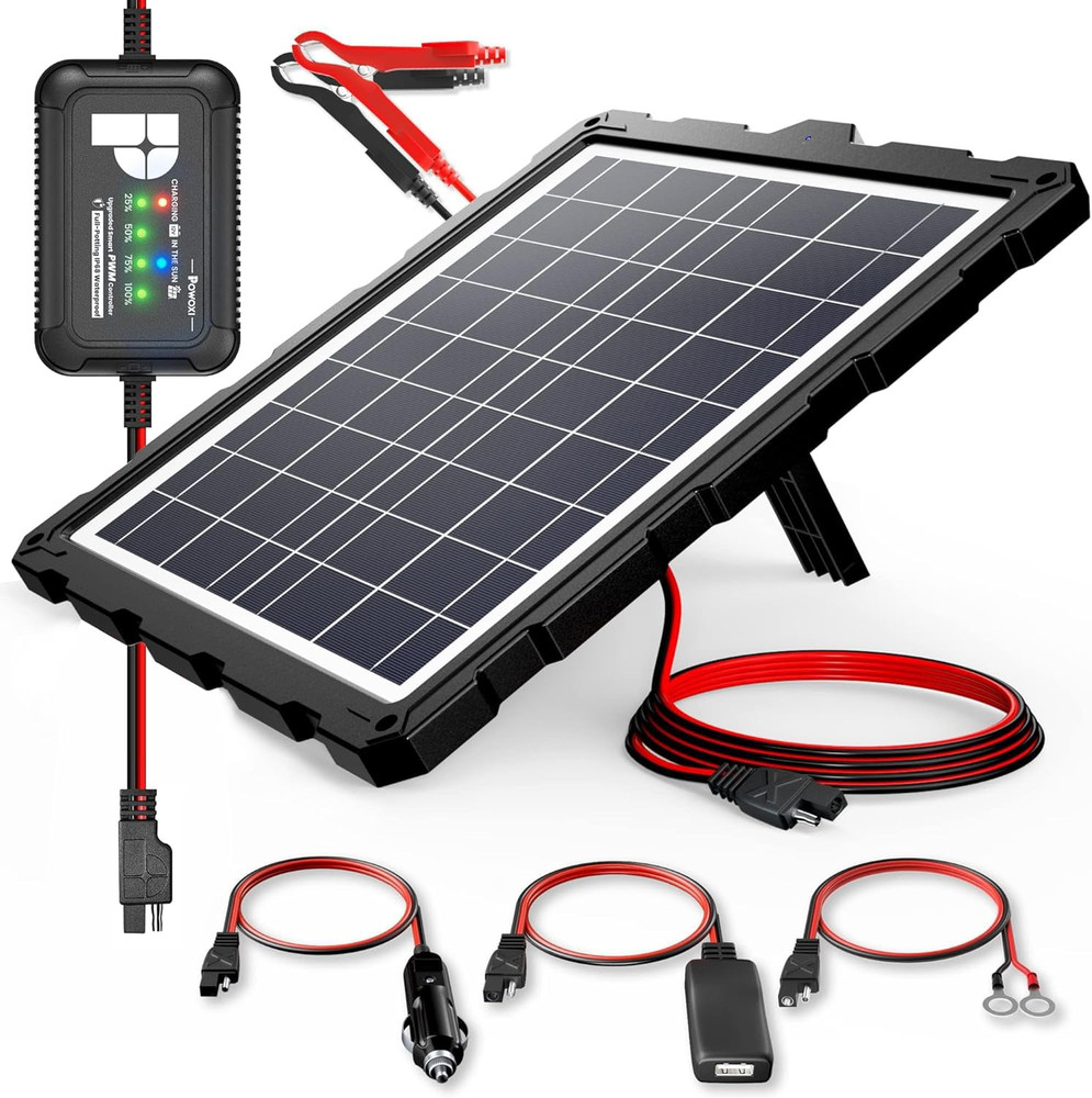 -Upgraded-20W-Solar-Battery-Charger-Maintainer, External Smart 3-Stages PWM Char