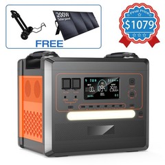 Q2024M 2500W (Peack 4800W) Portable Power Station 2304Wh LiFePO4 Solar Generator