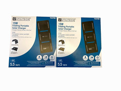 LOT OF 2 UTILITECH 15W folding portable solar chargers 5.5V #5437961