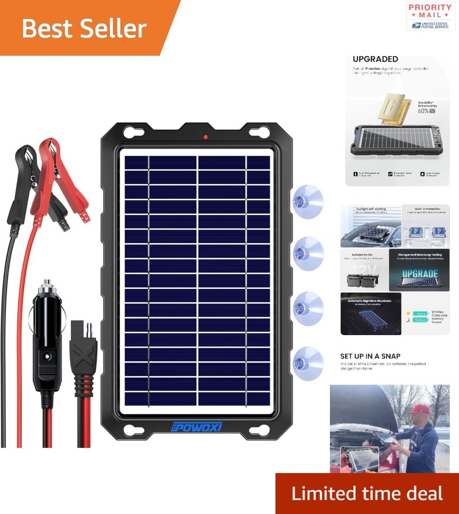 High Efficiency 7.5W Solar Battery Charger with Dual Ports for 12V Applications