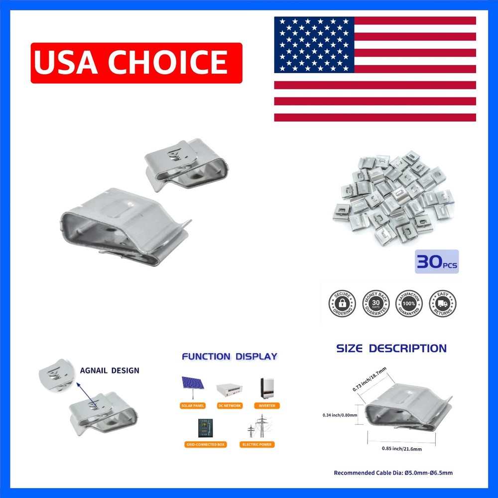 Solar Panel Cable Clips Photovoltaic Cable Clips Trailer Frame Wire Clamp Cli…