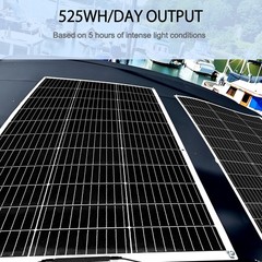 Flexible Solar Panel 100W 12V, 250° Bendable Monocrystalline Solar Panel with…