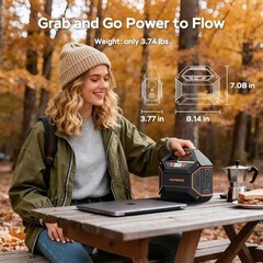 Compact 155Wh Power Station – 100W Generator with LED Light for Emergencies