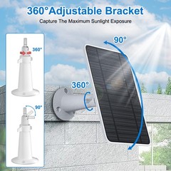 Solar Panel power For Outdoor Ring Spotlight Camera Security Cam Battery Charger