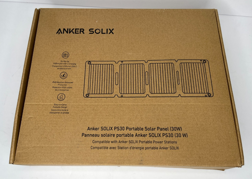 Anker Solix PS30 Solar Panel 30W Foldable Portable Solar Charger 2-Ports