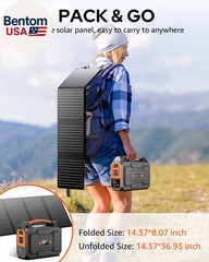 Solar Powered Generator 200W Peak/100W Rated, Portable Solar Generator Power Sta