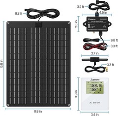 Portable 20W Solar Battery Charger – Wireless Remote for 12V Lead-Acid Batteries