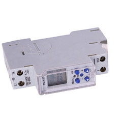 Programmable Switch DIN Rail Timer Independent Dual Circuits Clear Digital LCD