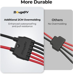 Bougerv Solar Parallel Connectors, 2 to 6 Y Branch 10AWG Cable | Adapter