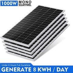 NEW 1000W Solar Panel Monoc for Rooftop Residential Commercial House 5×200W US