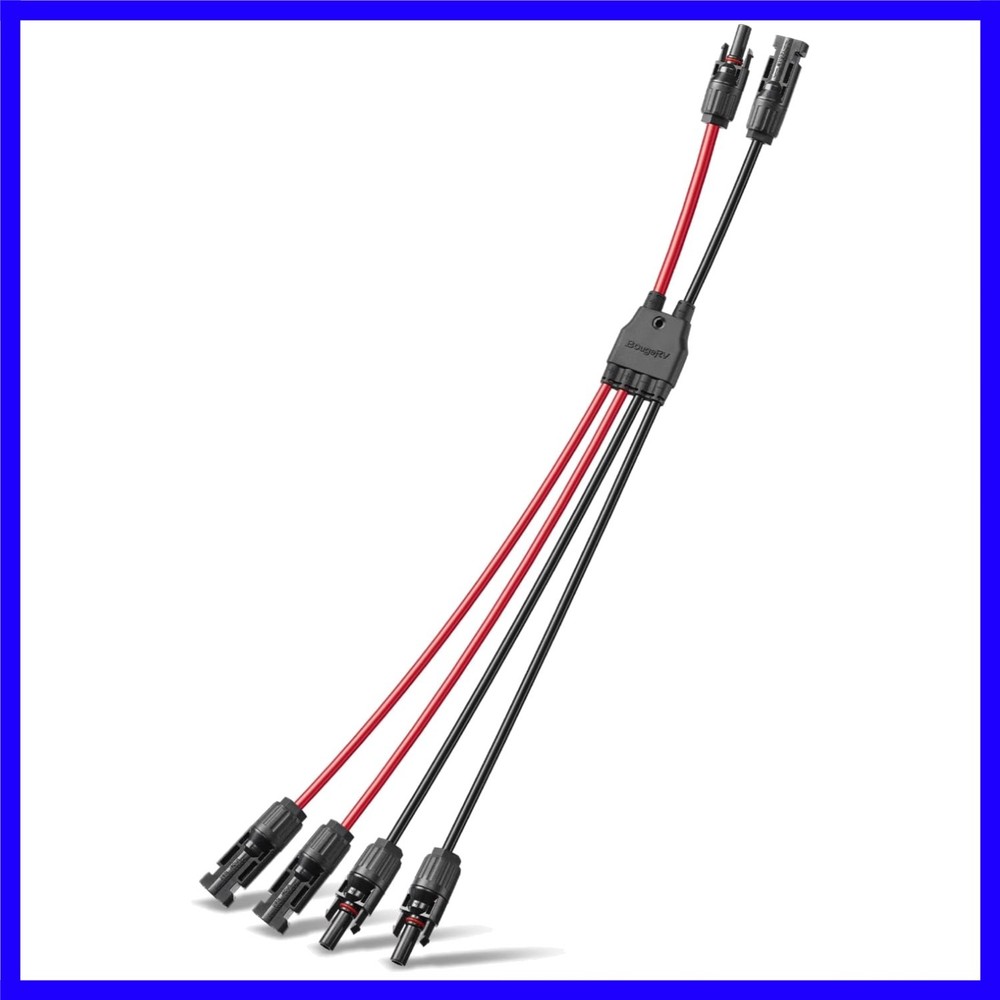 Solar Parallel Connectors for 2 Solar Panels, 2 to 4 Y Branch 10AWG Adapter S…