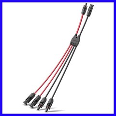Solar Parallel Connectors for 2 Solar Panels, 2 to 4 Y Branch 10AWG Adapter S…