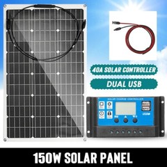 150W Semi-Flexible Solar Panel Monocrystalline for Caravan RV Boat Camper Combo