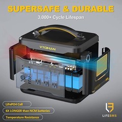 VTOMAN Jump 1500X Portable Power Station 1500W, 828Wh LiFePO4 Battery Generator