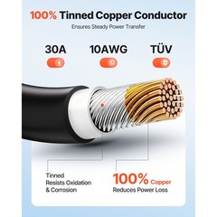 Uimoso 65 ft 10 AWG Solar Extension Cable with Connectors for Solar Panels