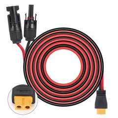 10ft Solar to XT60 Charge Extension Cable with Solar Connectors Caps Heavy-Duty