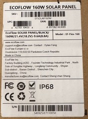 EcoFlow 160W Portable Solar Panel Kit for Power Station outdoors EF-FLEX-160 NIB