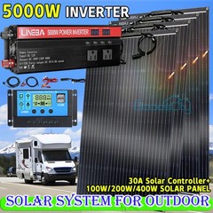 200W/400W Solar Panel Kits Off Grid for RV Home Complete Kit Solar Generator