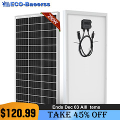 250W 12V Mono Solar Panel 12BB Power RV Camping Home Boat Camp Off Grid Charger