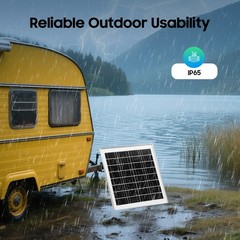 12V Solar Panel Power Generator Kit Battery Pack Power Station USB w/ 4 Bulbs